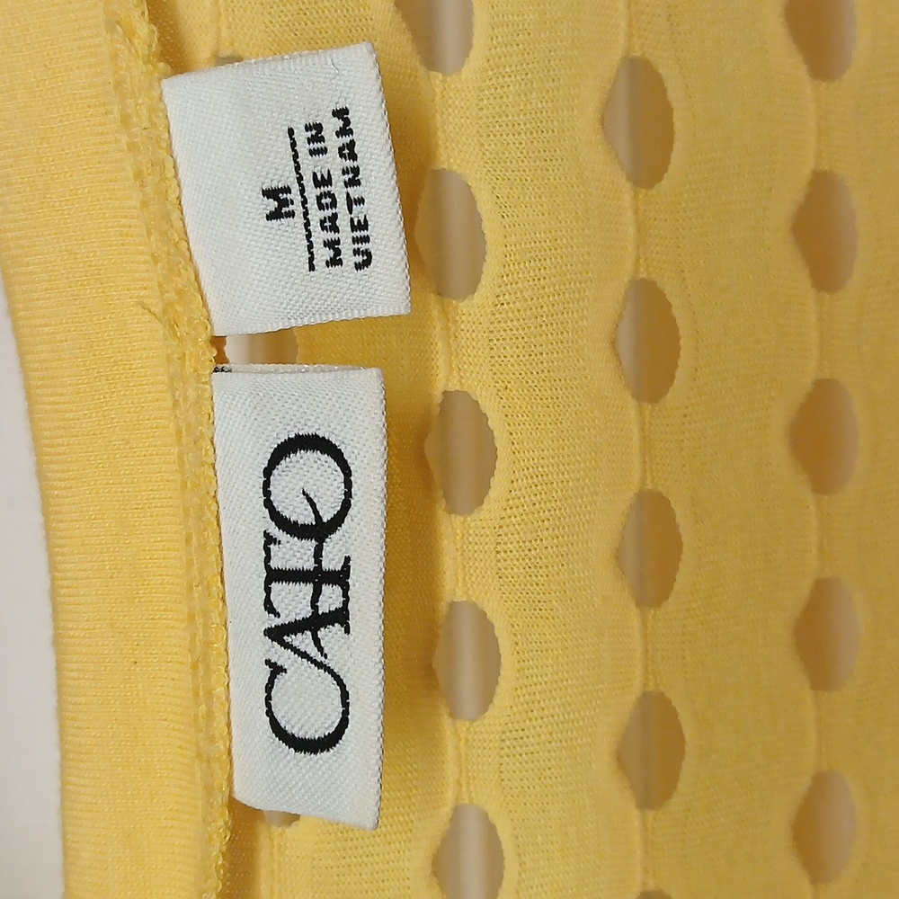 Cato Yellow Cap-Sleeved Cropped Blouse - Picture 2 of 4